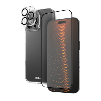 Folie SBS Set cu D3O Technology pentru iPhone 16 Pro Max - Husa + Glass Screen And Camera Protector - Transparent