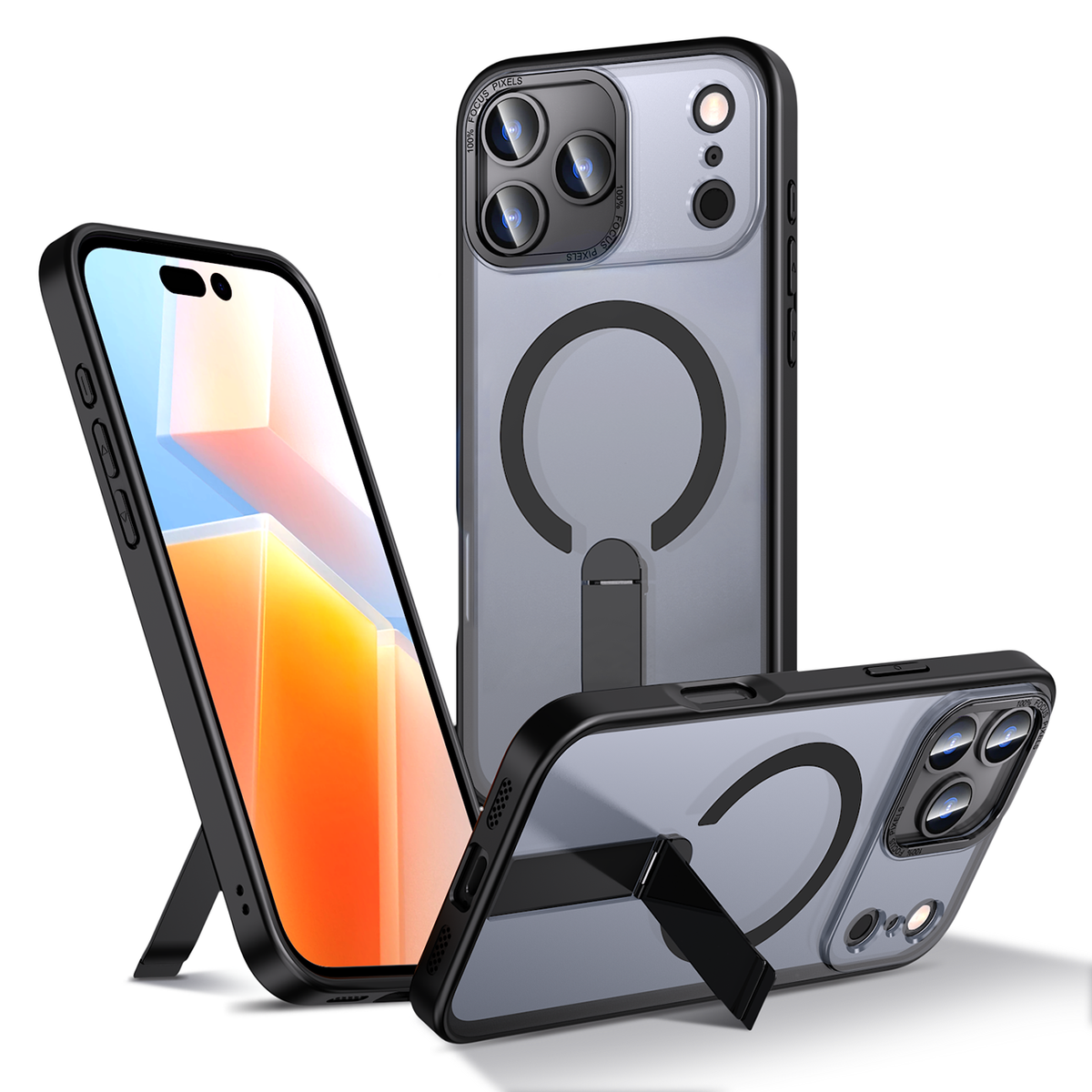 Husa Hybrid Armor X pentru iPhone 17 Pro Max cu Stand, Compatible cu Magsafe - Negru