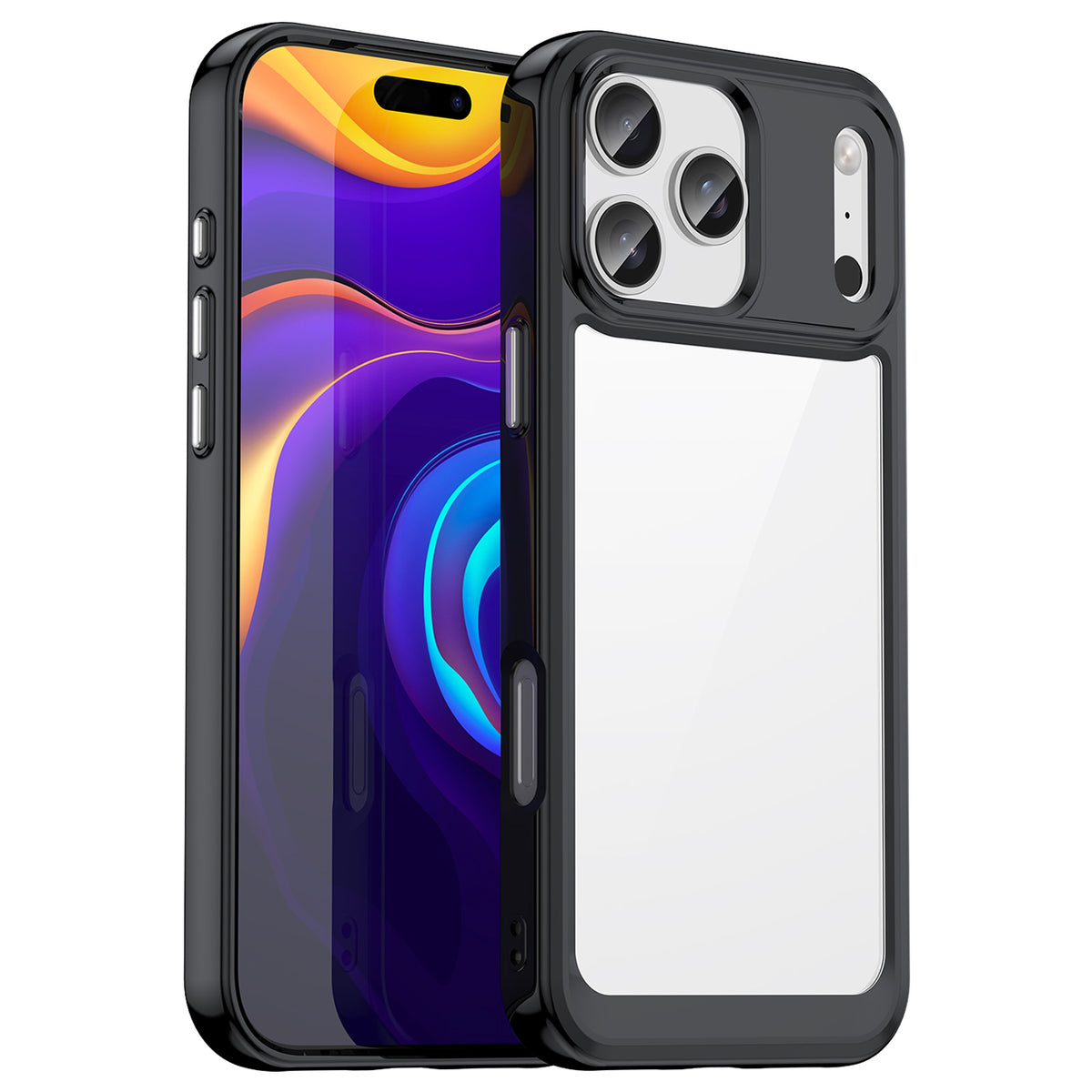 Husa Outer Space pentru iPhone 17 Pro - Negru Transparent