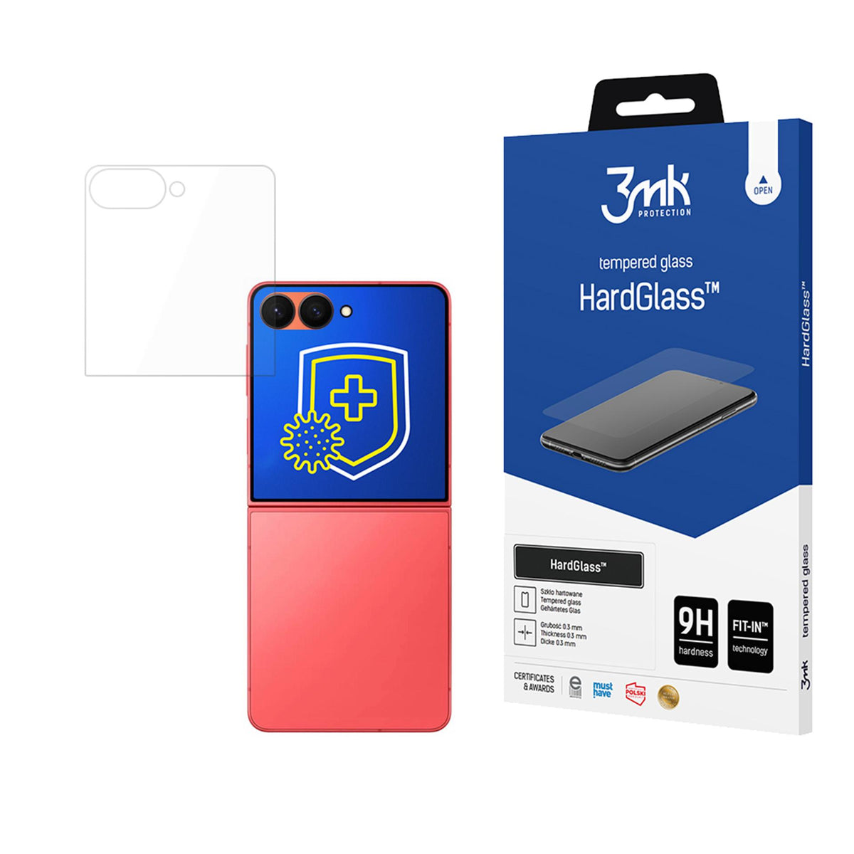 Folie 3mk Hardglass sticla pentru Samsung Galaxy Z Flip 7 5G (Front)