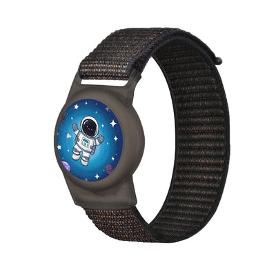 Husa Apple AirTag Kids Nylon Wrist Curea - cu Astronaut si Negru Curea