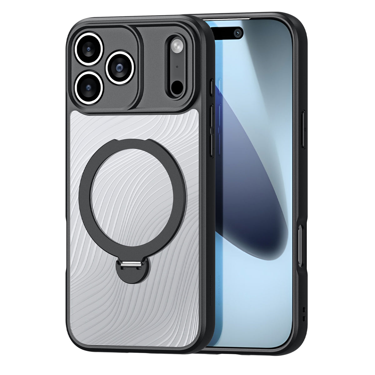 Husa Dux Ducis Aimo Mag cu Magnetic Ring si Stand pentru iPhone 17 Pro – Negru