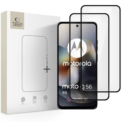 Folie Tech-protect Glass Fit+ 2-pack sticla pentru Motorola Moto G56 5G - Negru