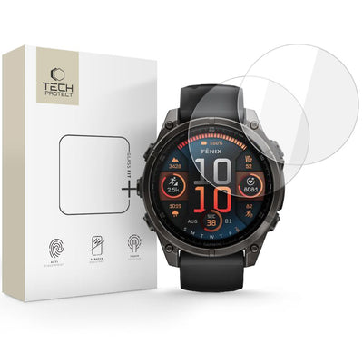 Folie Tech-protect Glass Fit+ 2-pack sticla pentru Garmin Fenix 8 47mm - Transparent