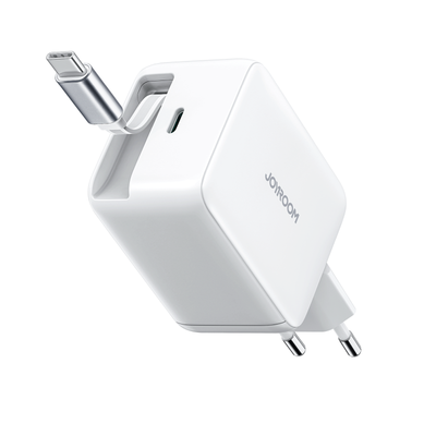 Cablu Joyroom 67W Gan Incarcator priza cu Built-in Retractable Usb-c - Alb