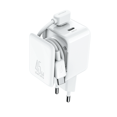 Cablu Joyroom 45W Gan Incarcator priza cu Organizer - Alb