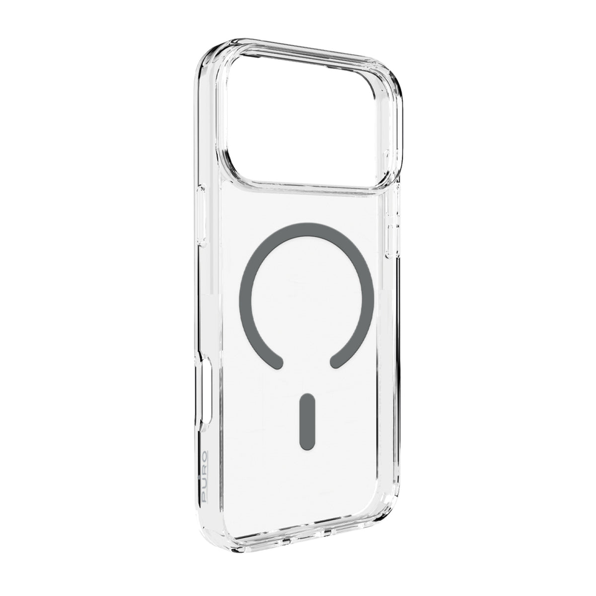 Husa Puro Lite Mag TPU+PC Compatible cu Magsafe pentru iPhone 17 Pro Max - Transparent cu Gri Ring