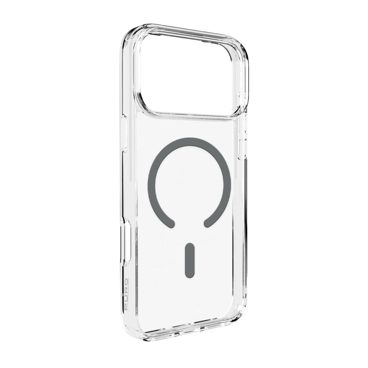 Husa Puro Lite Mag TPU+PC Compatible cu Magsafe pentru iPhone 17 Pro - Transparent cu Gri Ring