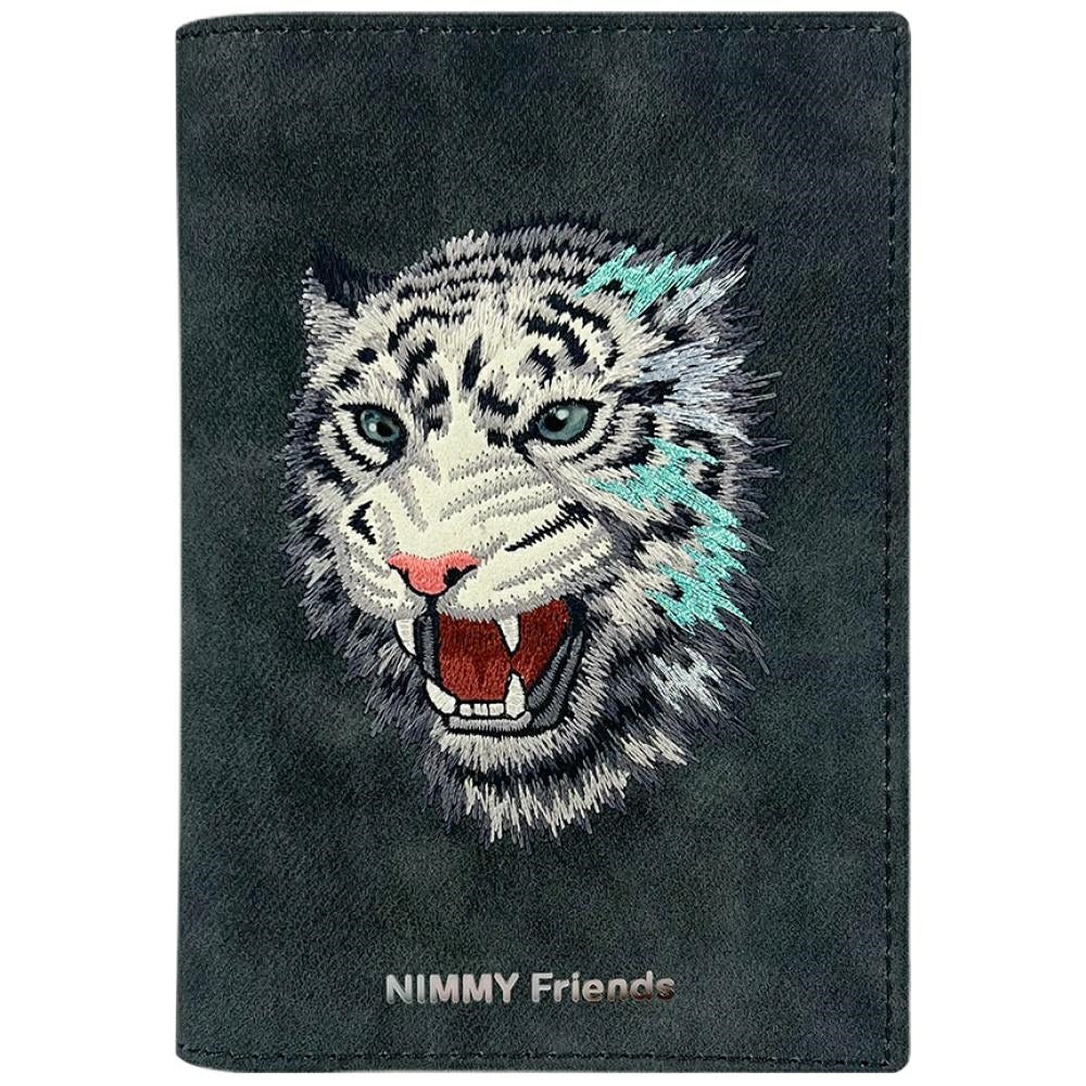 Husa Nimmy Raptor Tiger Passport/Wallet - Gri inchis