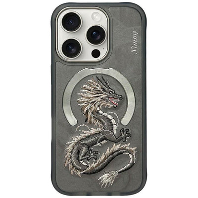 Husa Nimmy Dragon Magsafe pentru iPhone 16 Pro Max - Gri