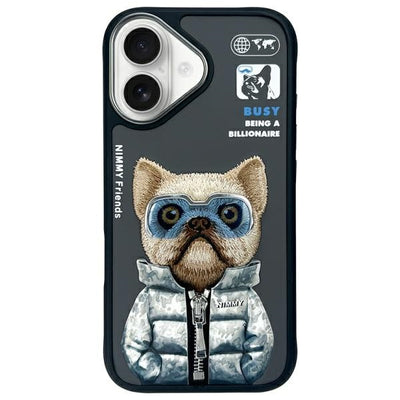 Husa Nimmy Cool&Cute 2.0 Dog pentru iPhone 16 - Negru