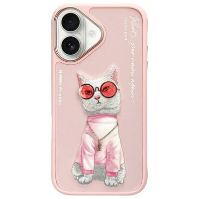Husa Nimmy Glasses Cool Cat iPhone 16 - Roz