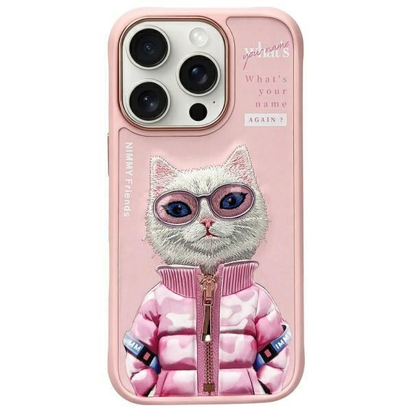 Husa Nimmy Cool&Cute 2.0 Cat pentru iPhone 16 Pro - Roz