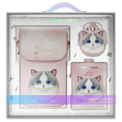 Husa Nimmy Big Eyed Pet 2.0 Cat 3-in-1 Phone Bag + Wallet + Tracker - Roz