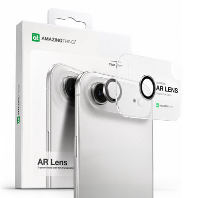 Folie Amazingthing camera pentru iPhone 17 Air cu Argintiu Aluminum Frame