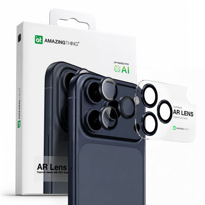 Folie Amazingthing camera pentru iPhone 17 Pro / Pro Max cu Albastru Aluminum Frame