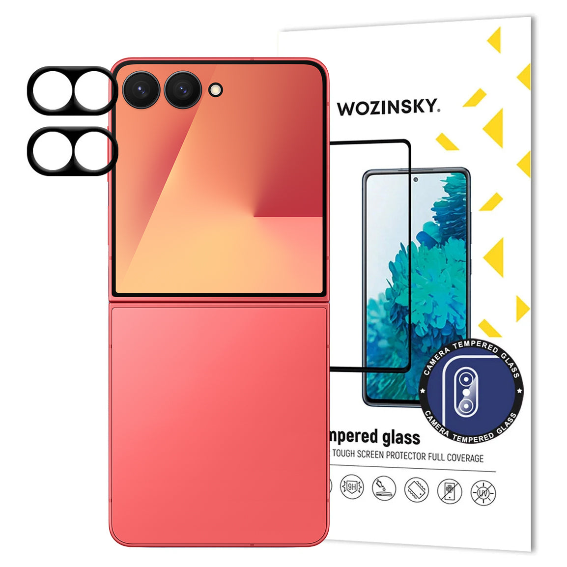 Folie Negru Wozinsky Full Camera Glass pentru Samsung Galaxy Z Flip 7, Set Of 2