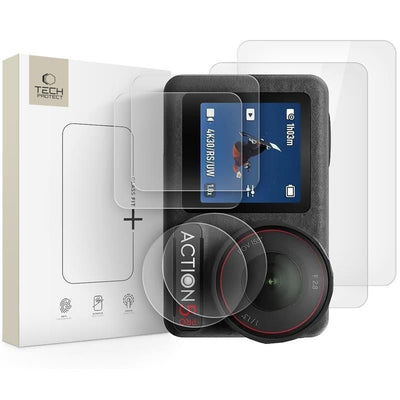 Folie Tech-protect Glass Fit+ 2-pack sticla pentru DJI Osmo Action 5 Pro - Transparent