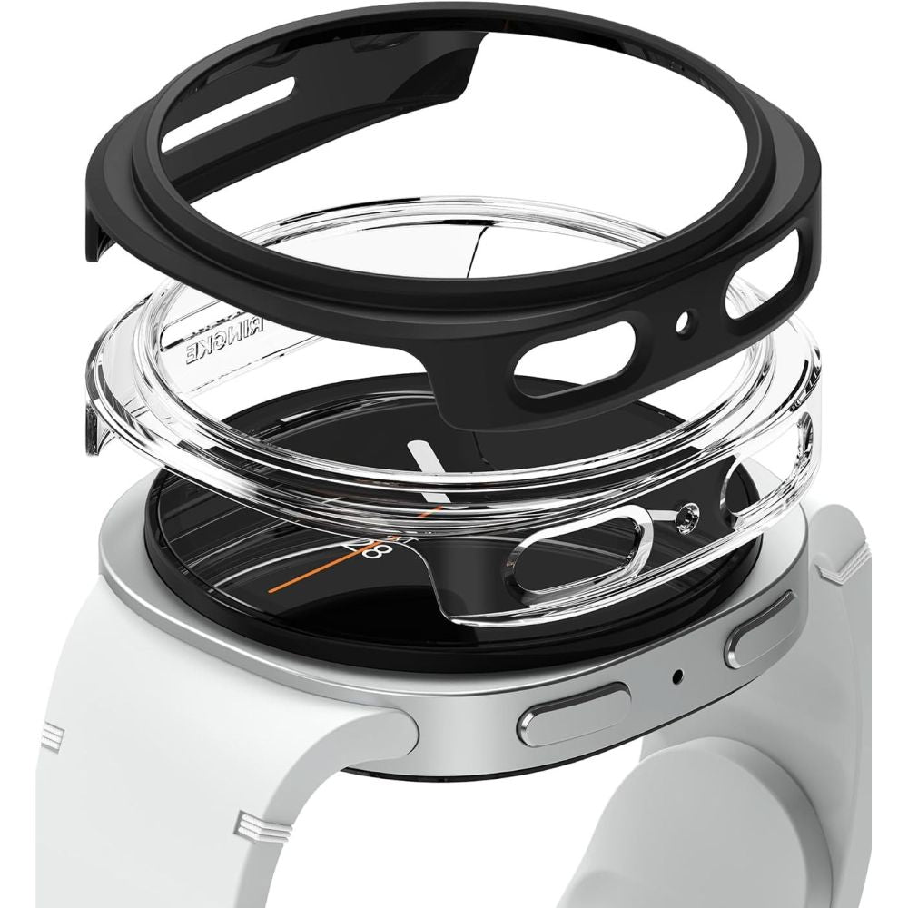 Husa Ringke Slim 2-pack pentru Samsung Galaxy Watch 8 40mm - Transparent-matte Negru