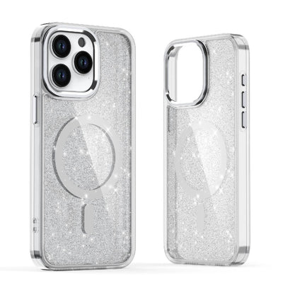 Husa Glitter Magsafe Compatible pentru iPhone 17 Pro Max - Semi-Transparent