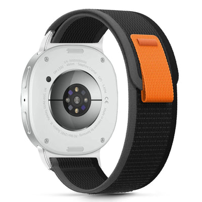 Curea Tech-protect Nylon Stripe pentru Samsung Galaxy Watch 40/44/46 Mm - Negru And Portocaliu
