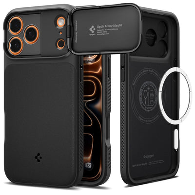 Husa Spigen Optik Armor Magsafe pentru iPhone 17 Pro Max - Negru