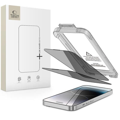 Folie Tech-protect Quick Set Spy+ Privacy Glass 2-pack pentru iPhone 14 Pro