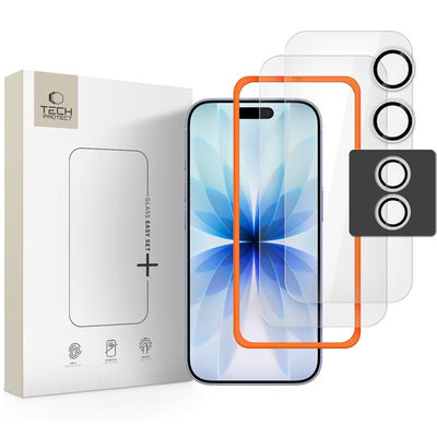 Folie Tech-protect Easy Set+ 3-pack sticla pentru iPhone 17 - Transparent