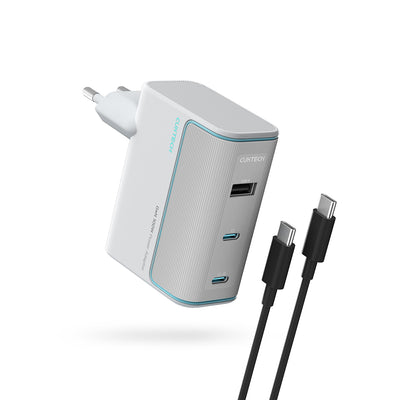 Cablu Cuktech Ad1003eu 100W Gan 2x Usb-c + Usb-a Incarcator priza cu - Alb