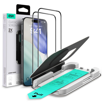 Folie ESR Ultrafit sticla 2-pack pentru iPhone 16 Pro / 17 - Transparent