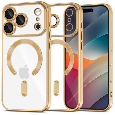 Husa Tech-protect Magflex Magsafe pentru iPhone 17 Pro - Transparent Auriu