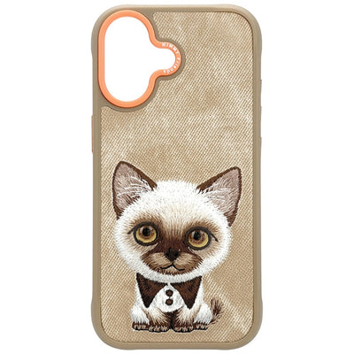 Husa Nimmy Big Eyed Pet 2.0 Cat pentru iPhone 17 - Bej