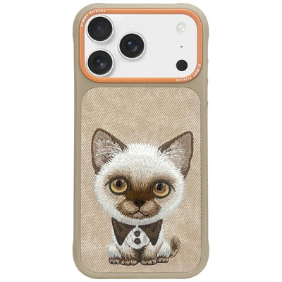 Husa Nimmy Big Eyed Pet 2.0 Cat pentru iPhone 17 Pro - Bej