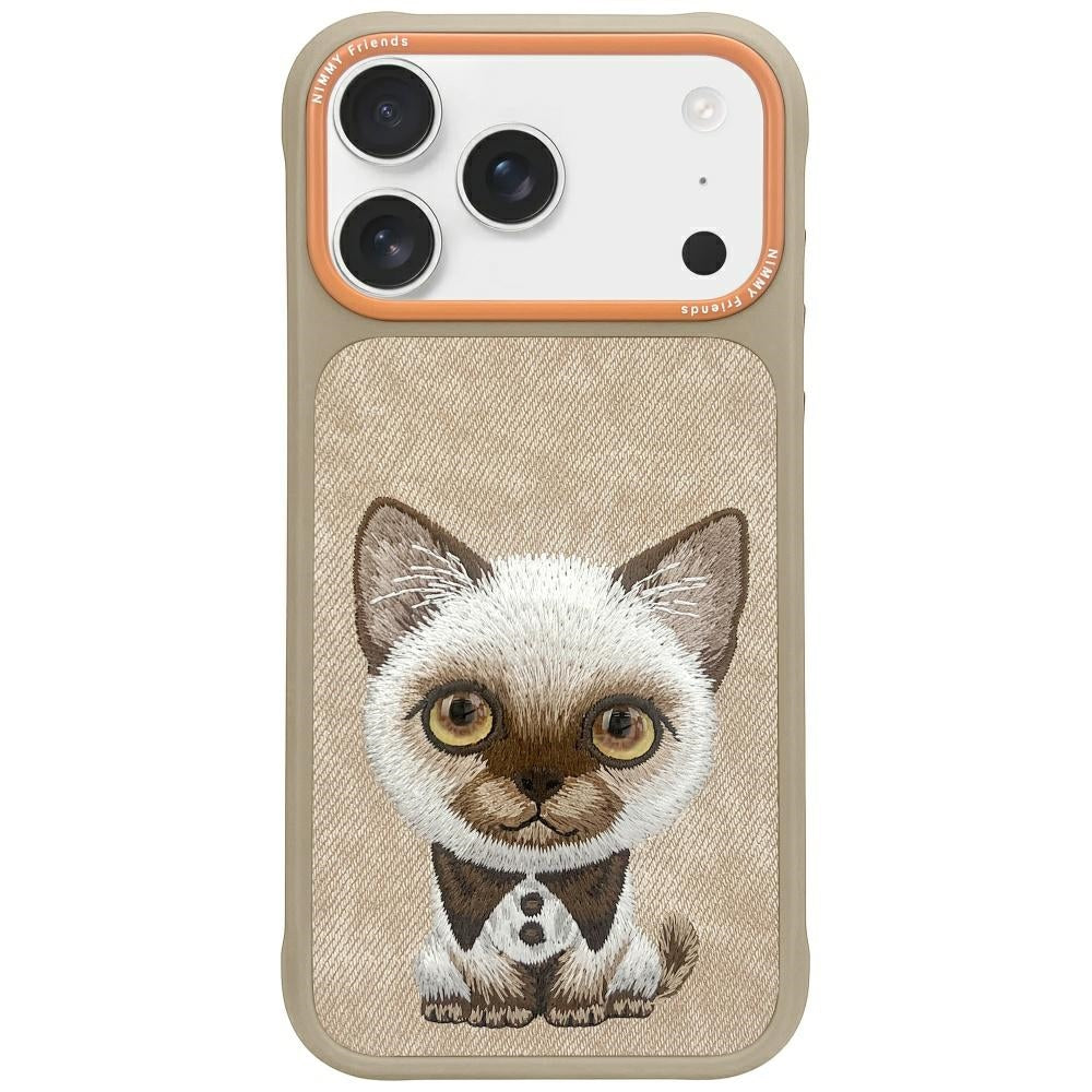 Husa Nimmy Big Eyed Pet 2.0 Cat pentru iPhone 17 Pro - Bej