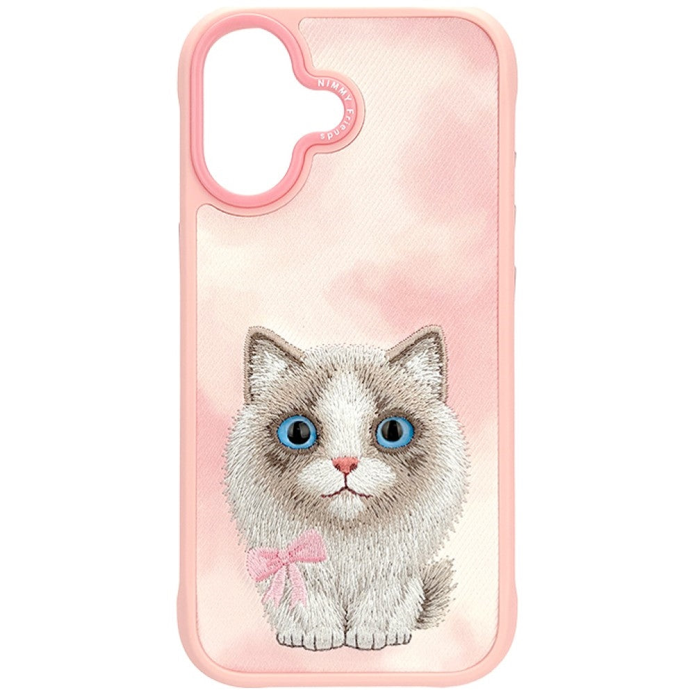 Husa Nimmy Big Eyed Pet 2.0 Cat pentru iPhone 17 - Roz