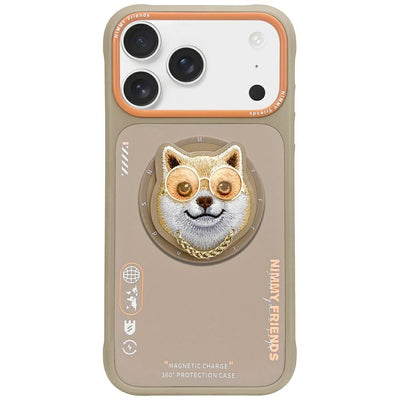 Husa Nimmy Glasses Cool Nag Magsafe pentru iPhone 17 - Bej