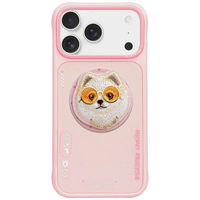 Husa Nimmy Glasses Cool Dog Magsafe pentru iPhone 17 Pro - Roz