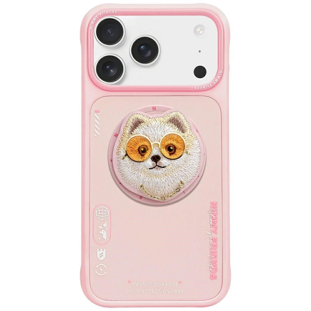 Husa Nimmy Glasses Cool Dog Magsafe pentru iPhone 17 - Roz