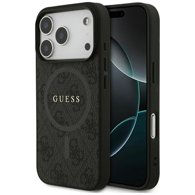 Husa Guess 4G Ring Classic Logo Magsafe pentru iPhone 17 Pro - Negru