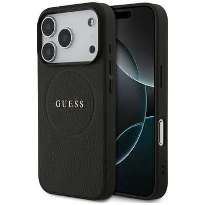 Husa Guess Grained Ring Magsafe pentru iPhone 17 Pro - Negru