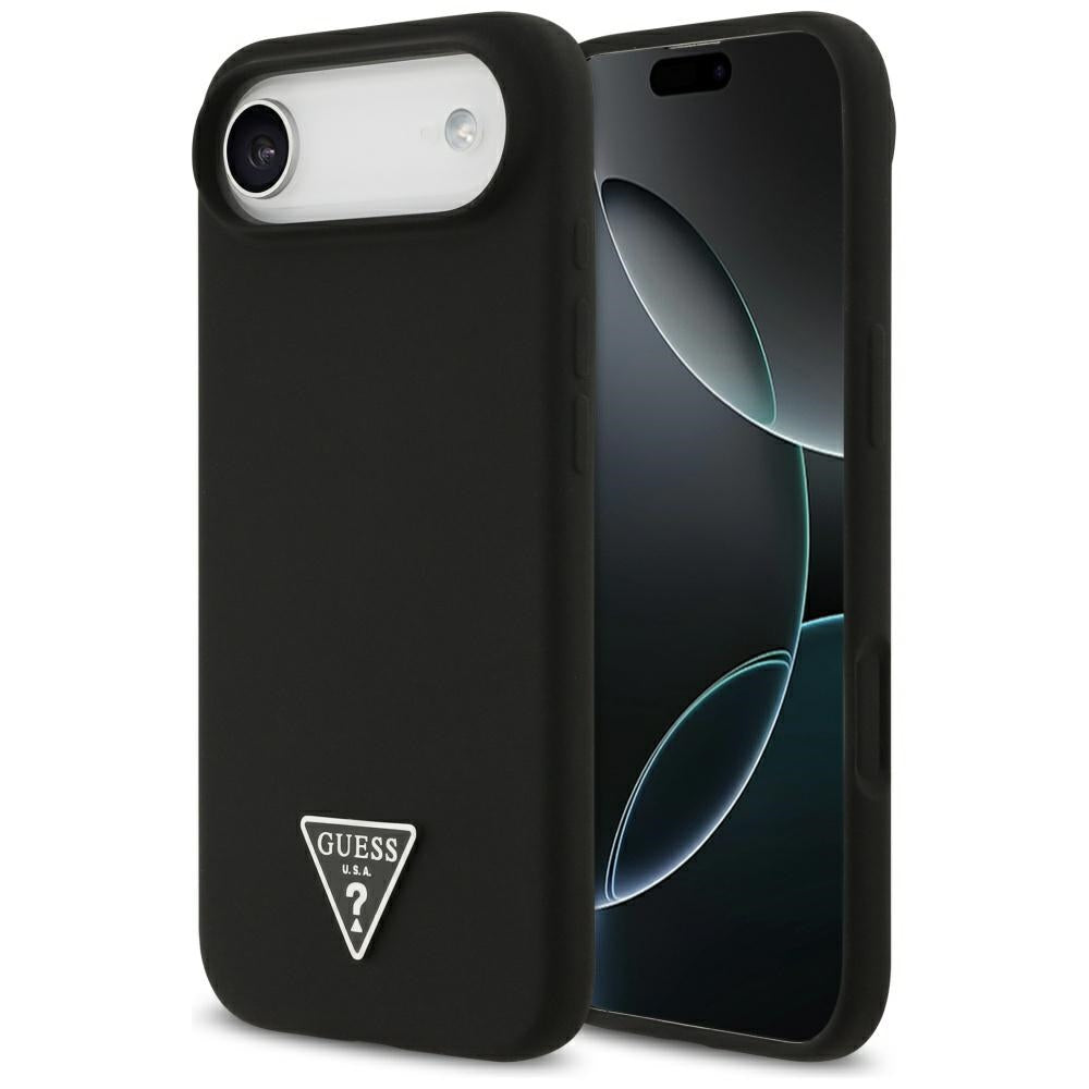 Husa Guess Silicone Triangle Logo Magsafe pentru iPhone 17 Air - Negru