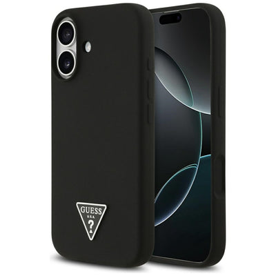 Husa Guess Silicone Triangle Logo Magsafe pentru iPhone 17 - Negru