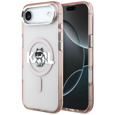 Husa Karl Lagerfeld IML Choupette Sketch Logo Magsafe pentru iPhone 17 Air - Roz