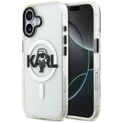 Husa Karl Lagerfeld IML Karl Sketch Logo Magsafe pentru iPhone 17 - Transparent