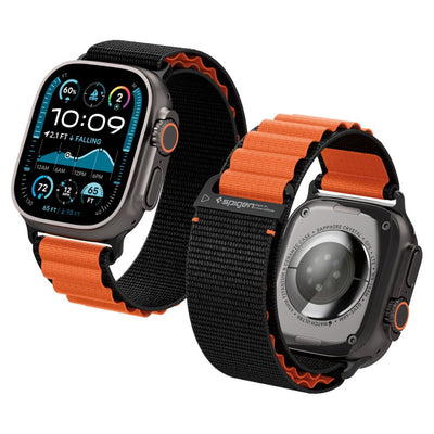 Curea Spigen Wbf1 pentru Apple Watch 44 / 45 / 46 / 49 Mm - Negru And Portocaliu