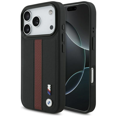 Husa BMW M Perforated Stripe Logo Magsafe pentru iPhone 17 Pro - Rosu