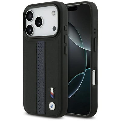 Husa BMW M Perforated Stripe Logo Magsafe pentru iPhone 17 Pro - Albastru