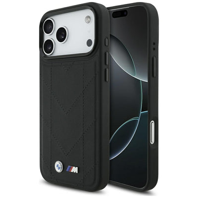 Husa BMW M Quilted Logo Magsafe pentru iPhone 17 Pro Max - Negru