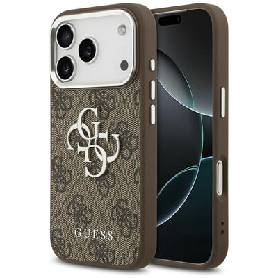 Husa Guess 4G Big 4G Classic Logo pentru iPhone 17 Pro Maro - Argintiu