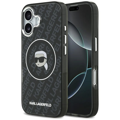 Husa Karl Lagerfeld IML Karl Head Logo Magsafe pentru iPhone 17 - Negru